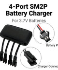 4-port SM2P 3.7V Li Ion Battery Charger With USB For RC Cars Boats Trucks Amphibious Stunt Toys Bazooka Rocket Blower Bubble