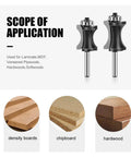 Solid Half Round Router Bit For Woodworking With 6mm 12mm Or 1/4 Inch Shank for use on density boards, chipboard, and hardwood.