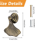 Size details of Ginkgo Leaf Knob Handles Six Pack Antique Brushed Bronze Pendant Pulls for Cabinets, 2.2 inch length, zinc alloy