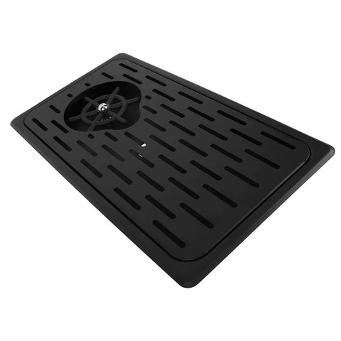 No Nonsense Matte Black Glass Rinser And Cup Washer Keeps Countertops Spotlessly Clean With Heavy Duty Stainless Steel Drip Catch Tray And High Velocity Sink Mounted Sprayer