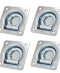 Rock Solid Recessed D Ring Tie Down Anchors Flush Mount Square Cargo Lockdown Kit 4 Pack Heavy Duty Steel Load Holders For Motorcycles. Four galvanized steel anchors.