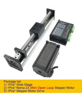 Open 57 Millimeter X Y Z Axis Linear Guide Rail System With 3Nm Drive Power 42mm Wide Ball Screw SFU1605 1610 shown with components
