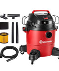 Workhorse Portable Wet Dry Vacuum For Home And Shop, 6 Gallon Tank, 3 Peak HP Motor, One And A Half Inch Hose, Converts To Blower