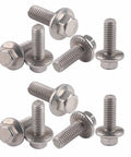 M6 Flange Bolts 304 Stainless Steel Hex Screws 5 Lengths For Furniture And Industrial Builds Heavy Duty Fasteners No Washer Needed DIY Pro Gear 16 To 35 Mm arranged in a stack, showcasing their hex heads and flanged design.