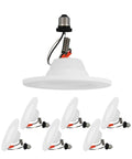 6-pack of 5 to 6 inch LED retrofit downlights with spring hook for recessed can lights, 12W 75W equivalent, warm white 3000K, dimmable