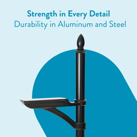 All Weather Aluminum Mailbox Post Built For Outdoors With A Tough As Nails Lightweight Feel, Powder Coated Finish, Model 7510B10 Black