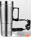 Zero Drama 12V And 24V Ride Along Electric Kettle Straight For Your Center Console Food Grade Steel Vessel with power cord.