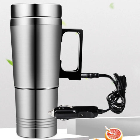 Zero Drama 12V And 24V Ride Along Electric Kettle Straight For Your Center Console Food Grade Steel Vessel with power cord.