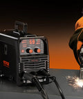 3 In 1 MIG Welder 130 Amp Flux Core MIG Lift TIG MMA Welding Machine Portable 110V Inverter with digital display in use