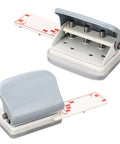 Portable Handheld 3 Hole Paper Puncher With 5 Sheet Capacity, Built Tough With All Metal Construction, gray paper puncher, top view