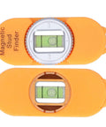 Jauarta Stud Finder with Builtin Level Gauge, Compact Design (Orange) showing top and bottom view with built-in level indicators.