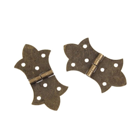 Antique Bronze Butterfly Hinges 4 Pack For Small Cabinets And Jewelry Boxes, DIY Friendly Vintage Hardware, 31mm x 57mm zinc alloy