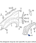 Diagram showing 30 Piece Fender Liner Push Type Retainer Clips Set MU488006 placement for Mitsubishi Eclipse and Outlander.