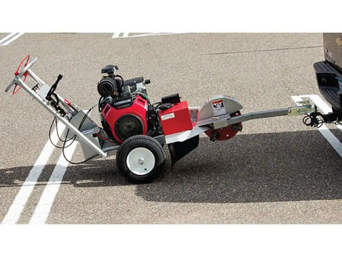 Heavy Hitter Stump Grinder With 20 HP Honda Engine And Electric Start Featuring Quick Side Discharge Frame and transportable design.