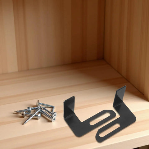 Rock Solid 2 Piece Adjustable Bench Grinder Tool Rest Bracket For Multiple Angles on wooden surface with screws.