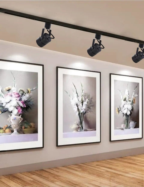 Art gallery with 10W LED Track Lighting Heads 12 Pack Cool White 4000K Dimmable Ultra Bright 900 Lumens Each H Type CRI 90 Plus