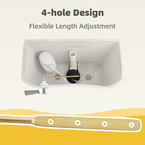 Universal Metal Front Mount Toilet Handle Replacement Kit For Most Tanks, showing 4-hole lever and adjustable chrome finish handle