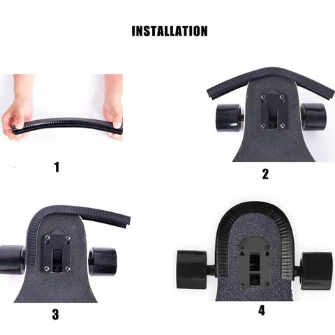 Installation of Skateboard Deck Guards And Edge Protector For Longboards Durable Bumper Strip With Shock Absorbing Rubber Cover