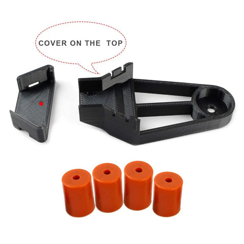 Upgrade Your Rig With Built Tough Silicone Bed Mounts And Heavy Duty Leveling Springs That Deliver Flawless Prints Every Single Time For Ender 3 Max Cr10 Sv01 Sv02 Fdm Printer Accessories - black mounting bracket and orange silicone posts