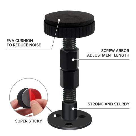 Heavy Duty Headboard Stoppers 4 Pack Large Wall Bumpers For Beds And Sofas, showing adjustable screw design and EVA cushion.