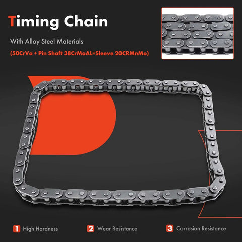 Timing chain made of alloy steel material for Engine Timing Chain Kit OHV V8 4.8L 5.3L 5.7L 6.0L For Chevy GMC Pontiac Isuzu Saab Hummer Cadillac Buick Express Silverado Corvette Envoy Sierra H2 97x And More