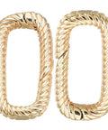 Eight Pieces Real 18K Gold Plated Brass Spring Gate Rings With Oval Clasps Carabiner Snap Hooks Keyring Buckles for DIY crafts.