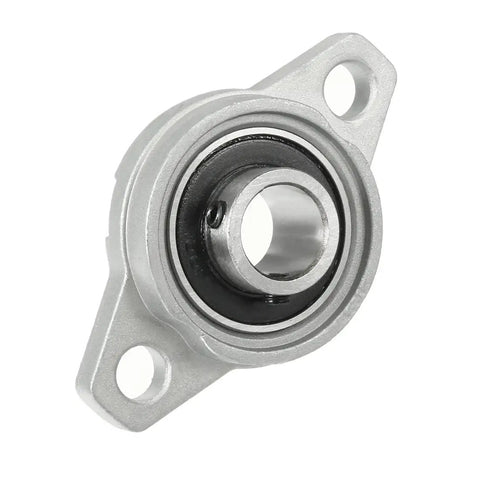 Close-up of KFL001 12mm Zinc Alloy Self Aligning Pillow Block Flange Bearing Two Pack Rust Proof Durable Machinery Support.