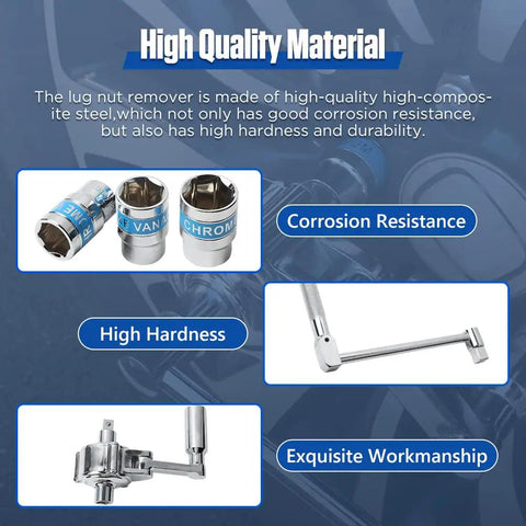 Heavy Duty Torque Wrench Lug Nut Removal Tool 1 To 16 Torque Multiplier 320 Nm Output shown with sockets and wrench components