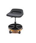 Adjustable Height Swivel Mechanics Seat For 18 To 22 Inches 360 Degree Spin Solid Rubber Seat And Durable Powder Coated Metal Frame