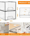 Clear Stackable Storage Drawers And Q Tip Holder Dispenser With Bamboo Lids Space Saving Pro Grade Acrylic Drawer Containers