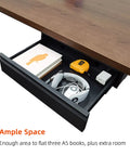 Under Desk Drawer Organizer 18 Inch Pull Out Storage Mounted Under Desk Or Workbench Black Grab And Go with books and gear