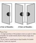 Diagram of door installation options for heavy duty aluminum door handle bar for commercial use, double sided push pull for front and glass doors, red copper finish, 50cm half round door pull.
