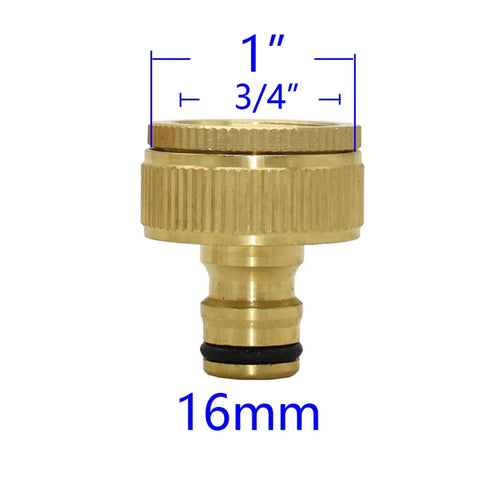 Leakproof Brass Hose Fittings Set 20 Pieces One Half Inch Three Quarter Inch One Inch Quick Connectors For Garden Faucet Adapters Copper Watering Connectors Drip Irrigation And Outdoor Hose System Easy Install 3/4 in brass connector with 16mm fitting