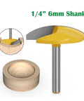 Solid Small Bowl Router Bit For Wood Carving Projects With Sharp Carbide Cutter And Smooth Curved Flat Bottom Profile Available In 1/4 Inch 6mm Shank