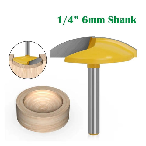 Solid Small Bowl Router Bit For Wood Carving Projects With Sharp Carbide Cutter And Smooth Curved Flat Bottom Profile Available In 1/4 Inch 6mm Shank