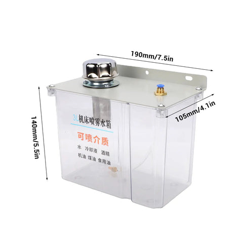 Heavy Duty 3 Liter Coolant Spray Gun With Flexible Shaft And Automatic Solenoid Valve Lubrication System Crafted For Cnc Lathes Milling Machines To Crush Shop Downtime No Sweat Ever, 3L transparent tank.