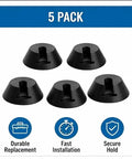 High Quality Top Tier Replacement Clamp Pads For Pocket Hole Jigs five black rubber pads arranged securely, easy installation.