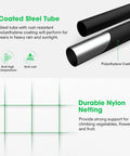 Coated steel tube and durable nylon netting for 7Ft Arch Trellis For Climbing Plants With Adjustable Width And Sturdy Metal Tunnel Design Nylon Netting Included Perfect Garden Archway For Vines Vegetables Fruits And Flowers Easy Set Up And Ground Clearance