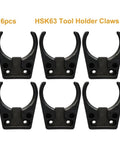 Premium 6 Pieces HSK63 Tool Holder Clamps For Vibration Free Milling And Engraving With High Precision Locking and Rugged Durability