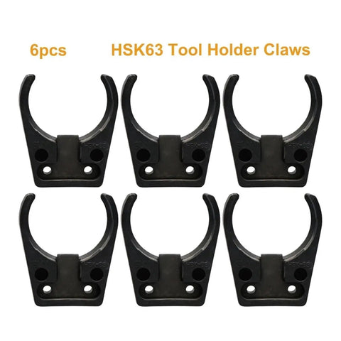 Premium 6 Pieces HSK63 Tool Holder Clamps For Vibration Free Milling And Engraving With High Precision Locking and Rugged Durability