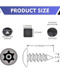 Heavy Duty M6 Tamper Proof License Plate Screws Straight Up Crafted From Top Shelf 304 Stainless Steel size diagram with measurements.