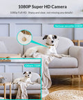 Dog on sofa as seen by Indoor Security Cam 1080p HD WiFi 2.4GHz Pet Cam With Two Way Audio Night Vision AI Human Detection 360 Degree View