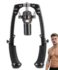 Ultimate Adjustable Hydraulic Power Chest Press Machine Plus Forearm Strengthener And Chest Expander showing handles and tension mechanism.