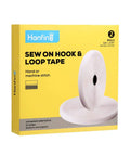 Heavy-Duty Sew-On Hook And Loop Tape Duo - Killer 3/4 Inch White Strips for Sewing Projects, double pack of 37 feet rolls.
