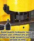 6.5mm Hydraulic Hole Punch Die For CH70 Punch Machine in use, showing durable black 40mm upper and 26mm lower mold.