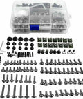 Complete Motorcycle Bolts And Fasteners Kit 177 Pcs For Full Fairing Screws Washers Clips Nuts Set Fits Popular Models Like KLR KLX KX And More Durable Stainless Steel Hardware.