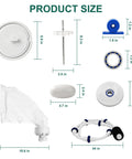 Upgraded Pool Cleaner Rebuild Repair Kit For 180 280 And TR28P Automatic Pool Cleaners with visible parts and dimensions