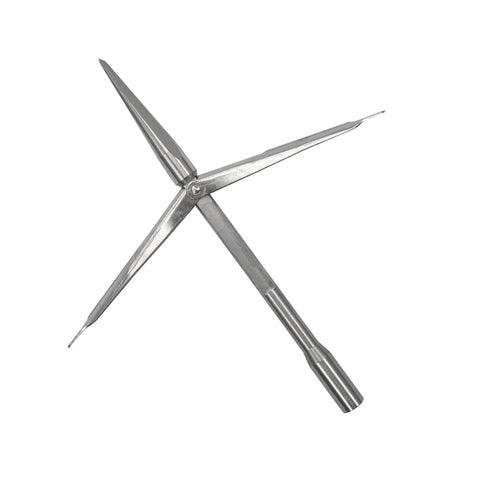 7mm Tricuspid Spearfishing Speartip 6 Inch Stainless Steel Tip Built Tough Anti Corrosion Replacement For Winter Spearfishing Ice Fishing Cold Water Hunting And Underwater Adventures shown from side angle