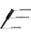 Sabre Tools diamond hole saw with 1/4-inch hex shank; vacuum-brazed drill bit for granite, tile, porcelain, glass