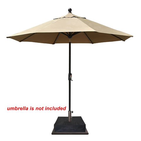 Heavy Duty Square Umbrella Base With Steel Plate Stand For Patios Up To 160 Lbs, Reddish Brown Finish, umbrella not included